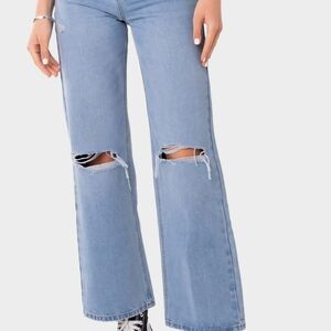 Edikted Light Blue High Rise Women Jeans